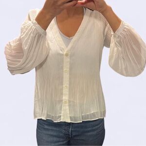 Zara White Button-Up Blouse